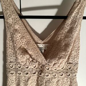 Max Studio Beige Lace Sleeveless Dress